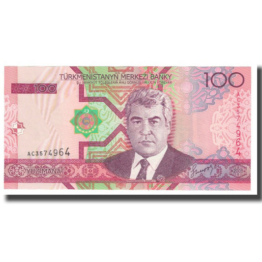 Banknot, 
  
  Turkmenistan, 
  
  100 Manatów