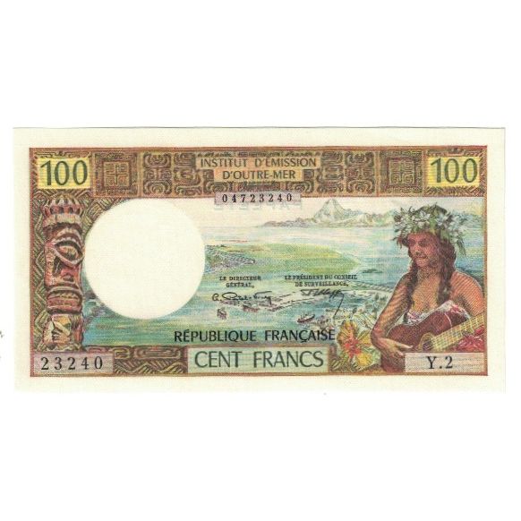 Tahiti, 
  
  100 franków, 
  
  UNC(63)