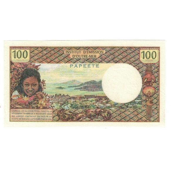 Tahiti, 
  
  100 franków, 
  
  UNC(63)