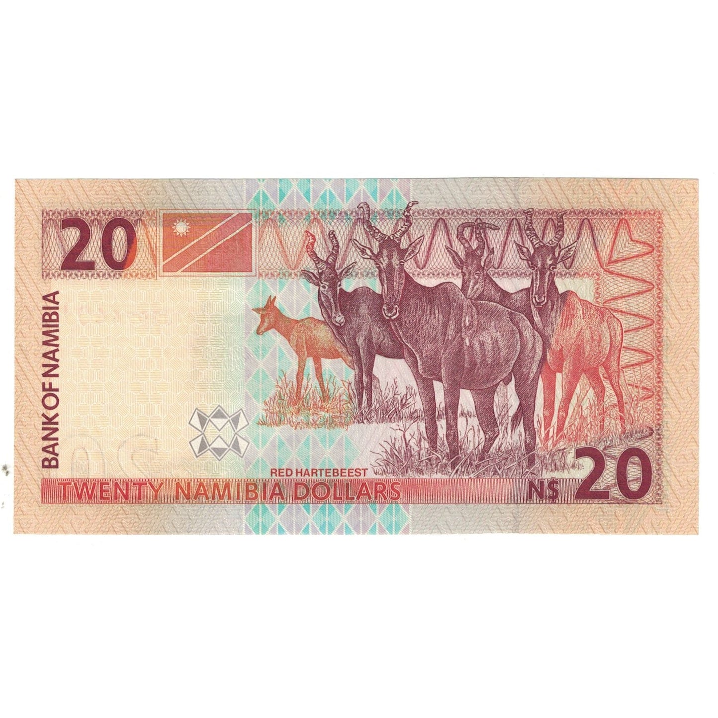 Banknot, 
  
  Namibia, 
  
  20 dolarów Namibii