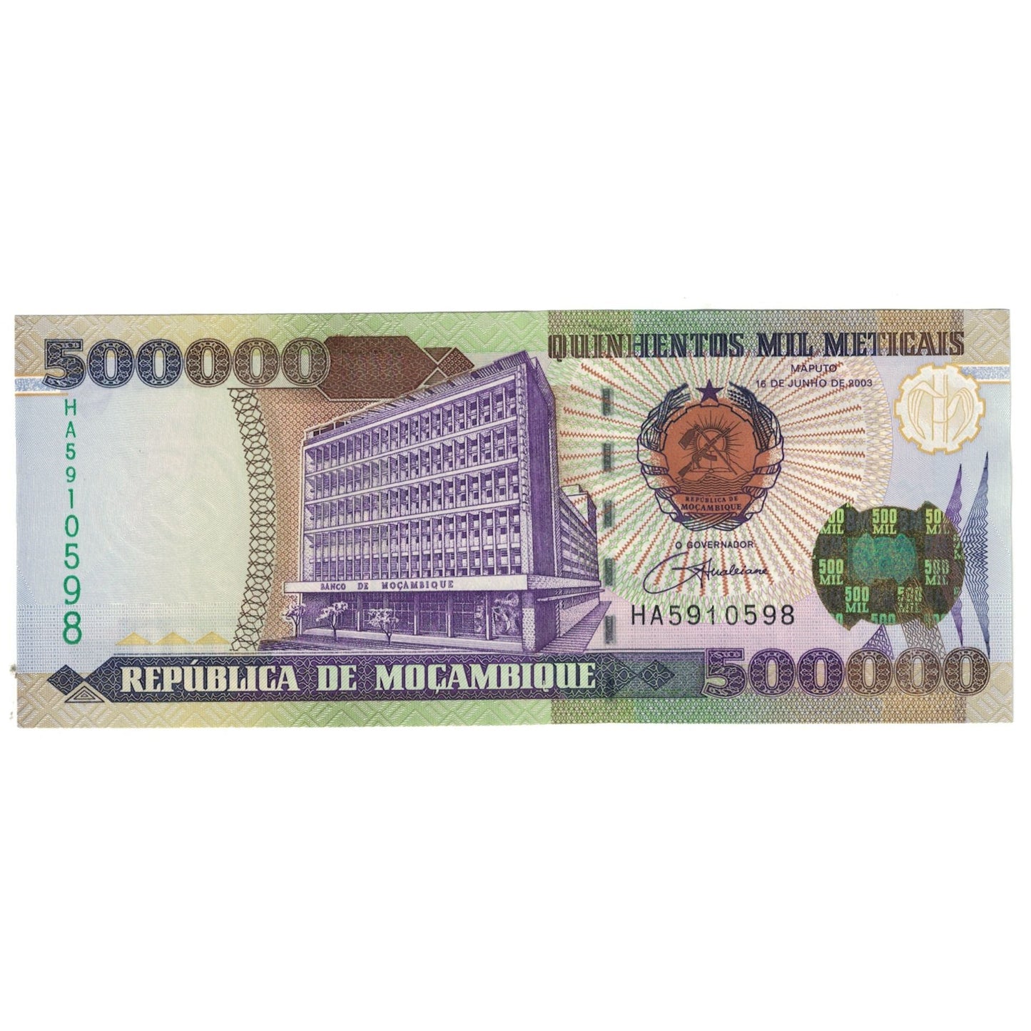 Banknot, 
  
  Mozambik, 
  
  500