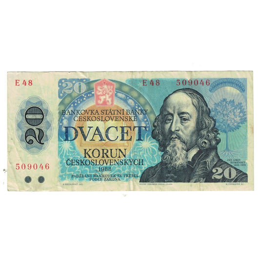 Banknot, 
  
  Czechosłowacja, 
  
  20 koron