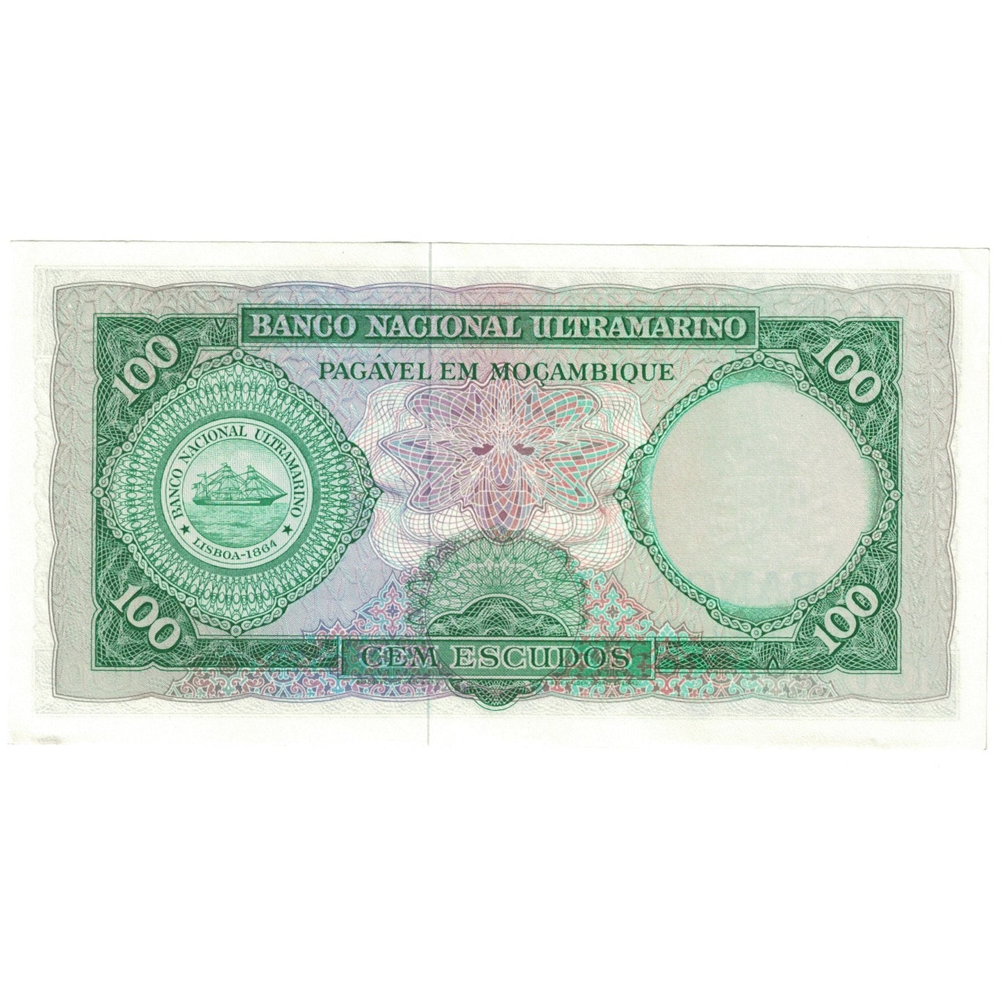 Banknot, 
  
  Mozambik, 
  
  100 escudo