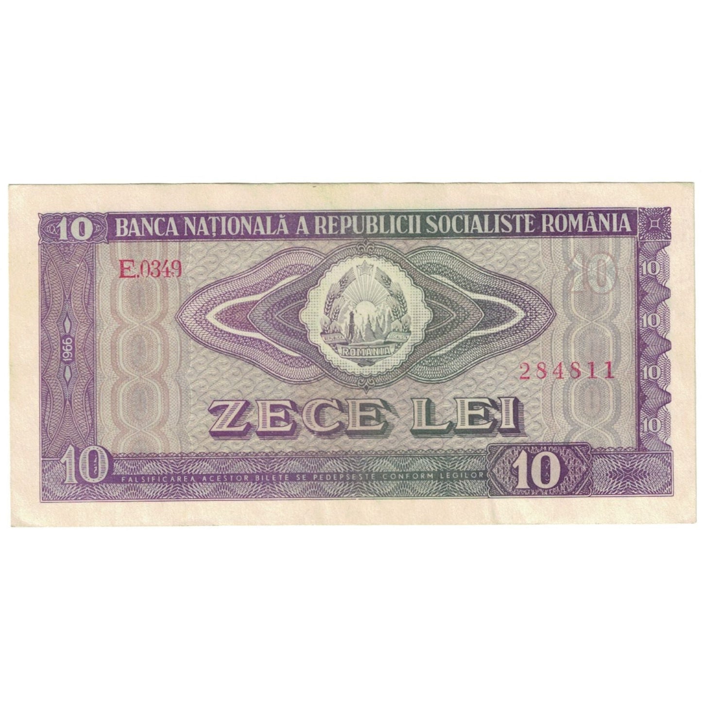 Banknot, 
  
  Rumunia, 
  
  10 Lei