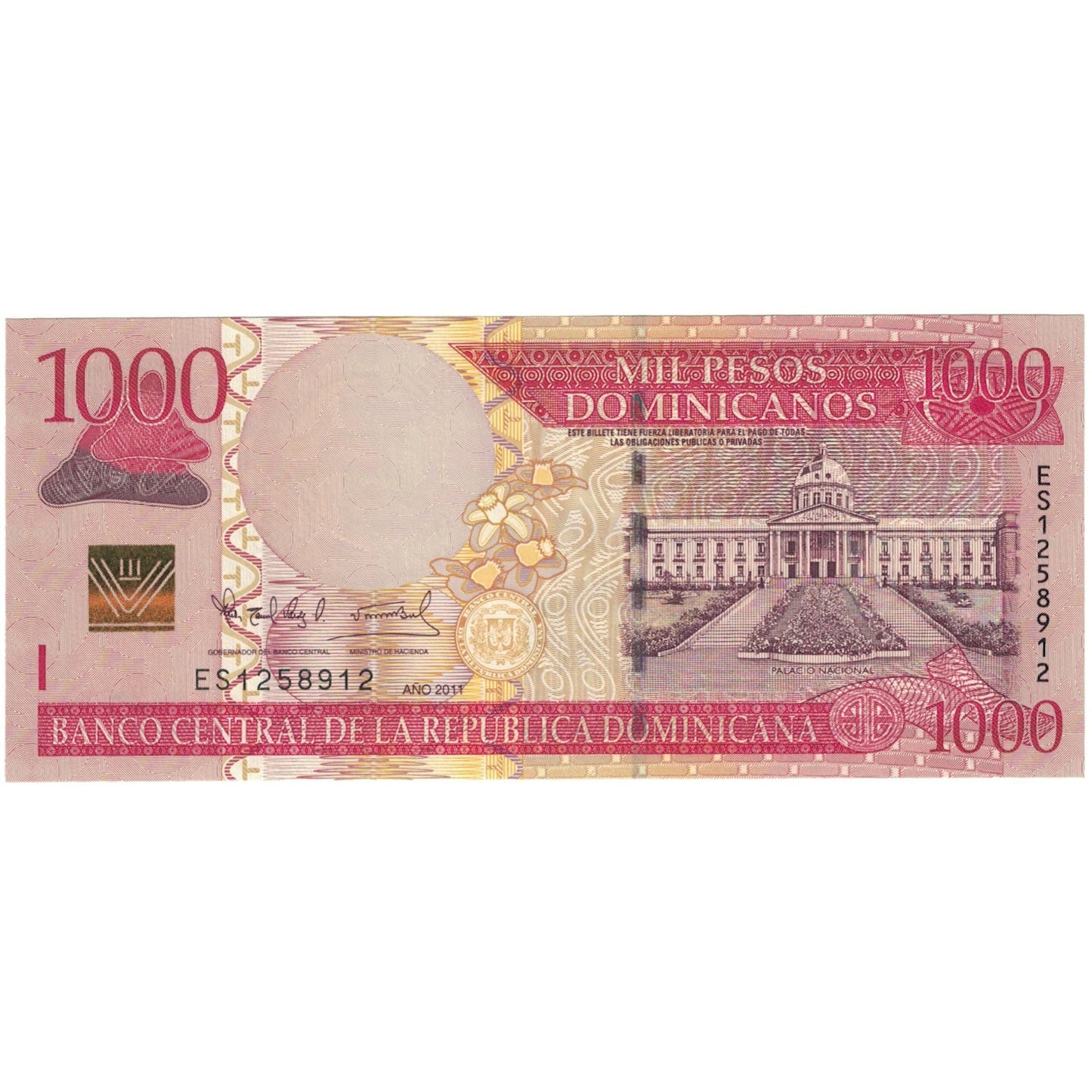 Banknot, 
  
  Dominikana, 
  
  1000 peso dominikańskich