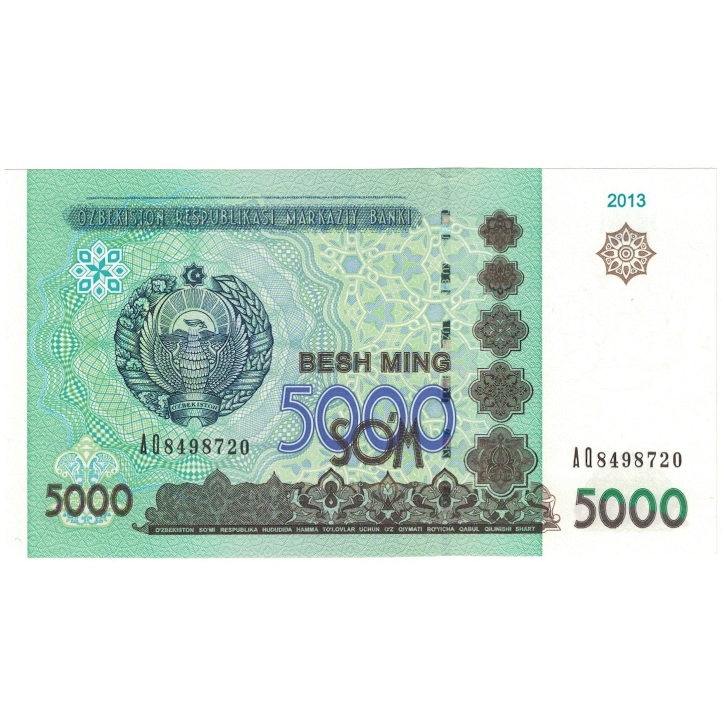 Banknot, 
  
  Uzbekistan, 
  
  Suma 5000