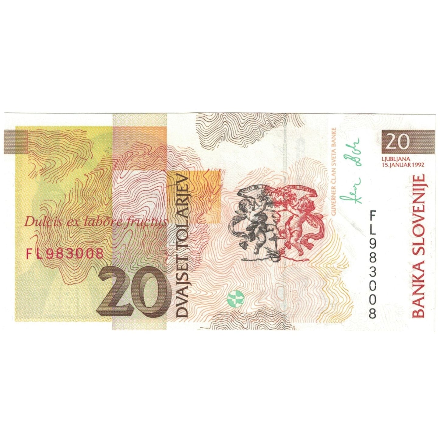 Banknot, 
  
  Słowenia, 
  
  20 Tolarjew