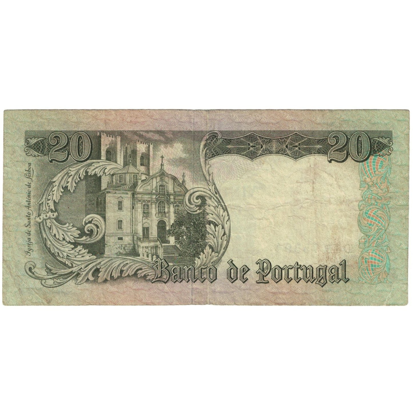 Banknot, 
  
  Portugalia, 
  
  20 escudo