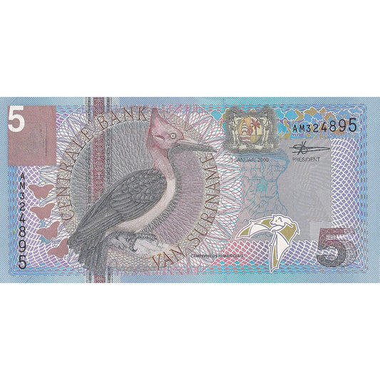 Surinam, 
  
  5 Guldenów, 
  
  2000