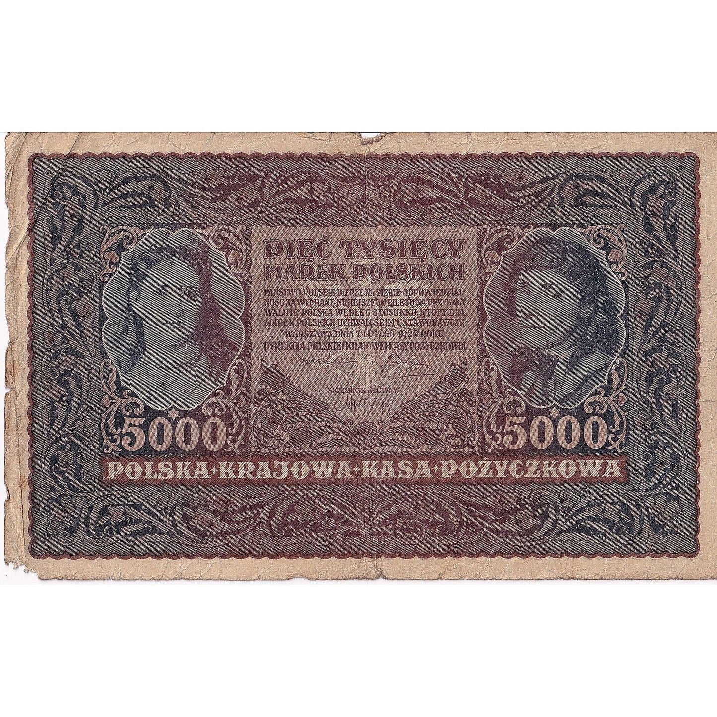 Polska, 
  
  5000 Marek, 
  
  1920