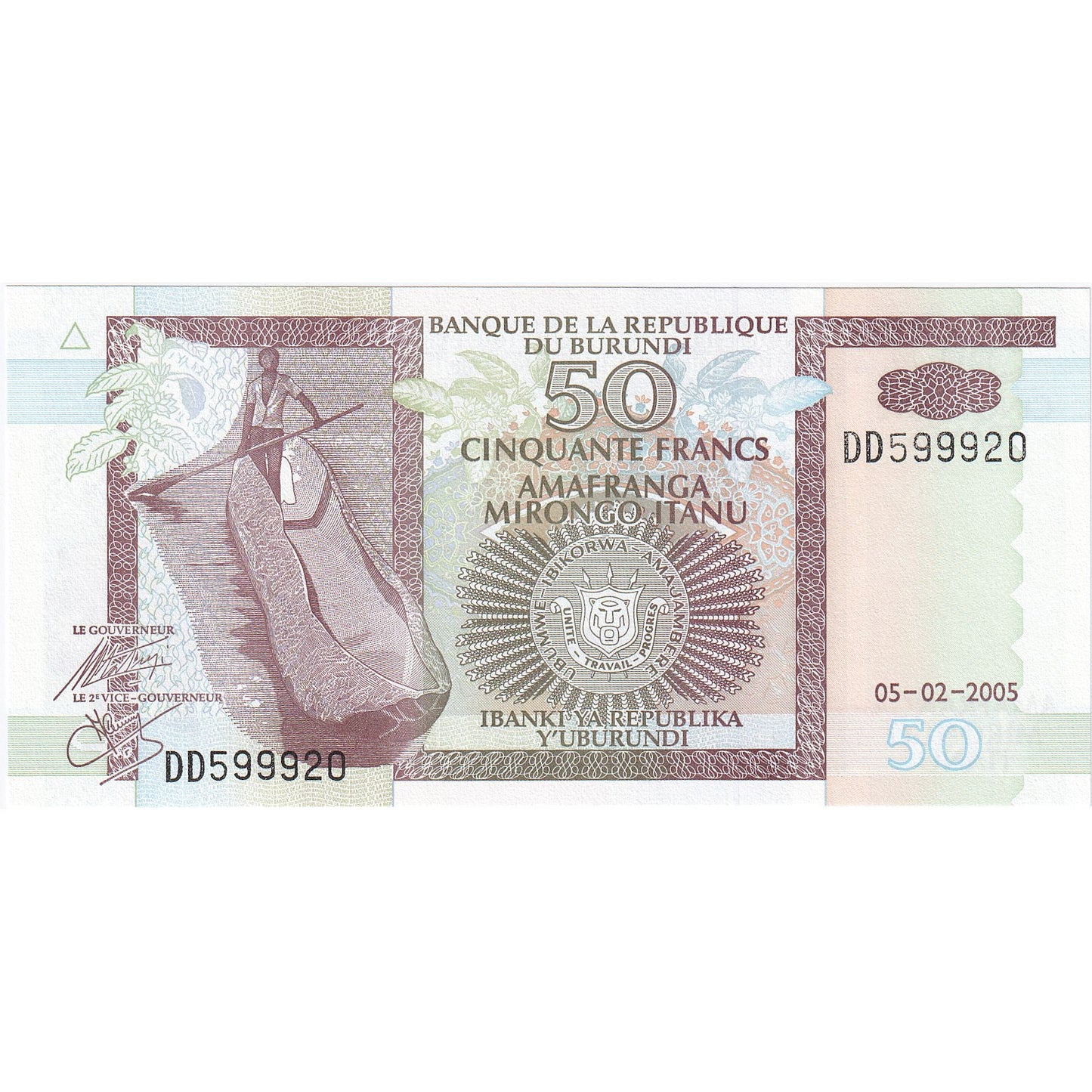 Burundi, 
  
  50 franków, 
  
  1993-1997