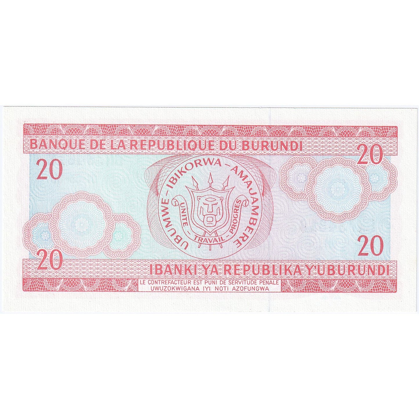 Burundi, 
  
  20 franków, 
  
  1988