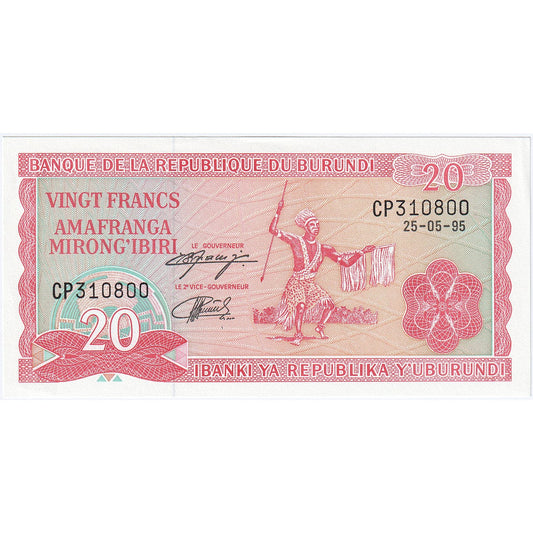 Burundi, 
  
  20 franków, 
  
  1995