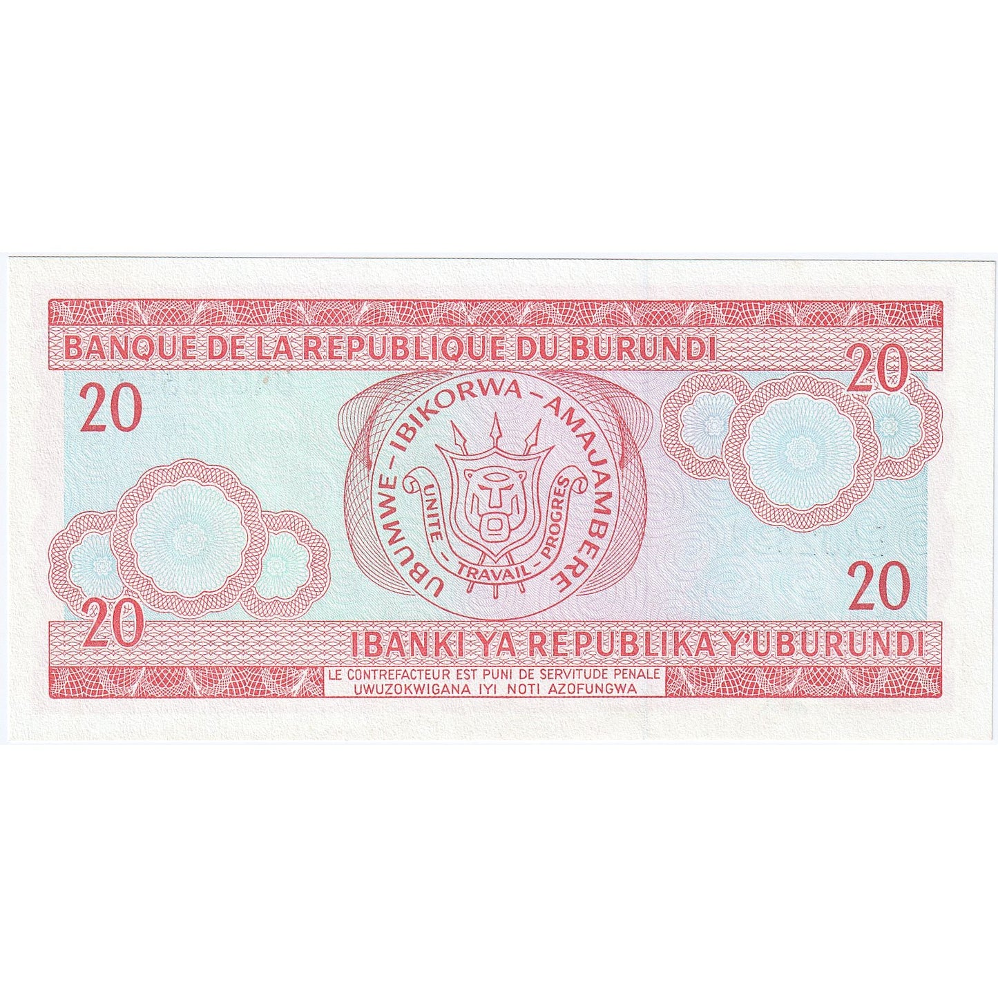 Burundi, 
  
  20 franków, 
  
  2001