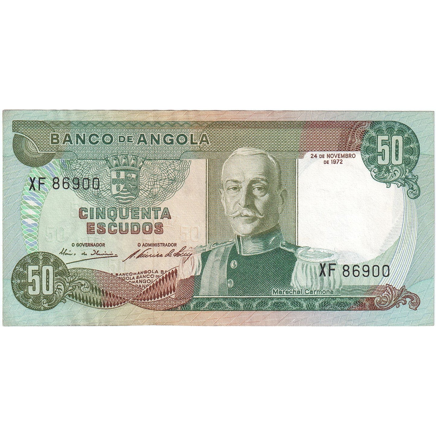 Angola, 
  
  50 escudo, 
  
  1972-11-24