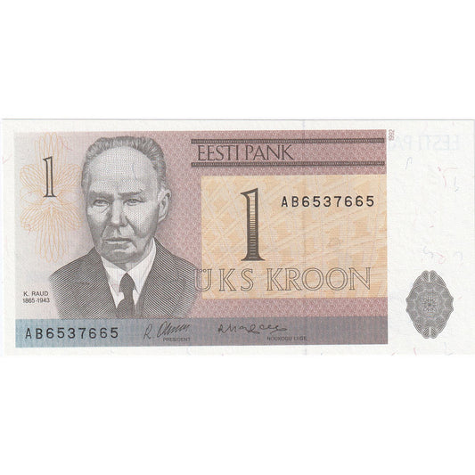 Estonia, 
  
  1 Korona, 
  
  1992