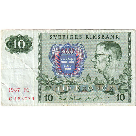 Szwecja, 
  
  10 koron, 
  
  1987