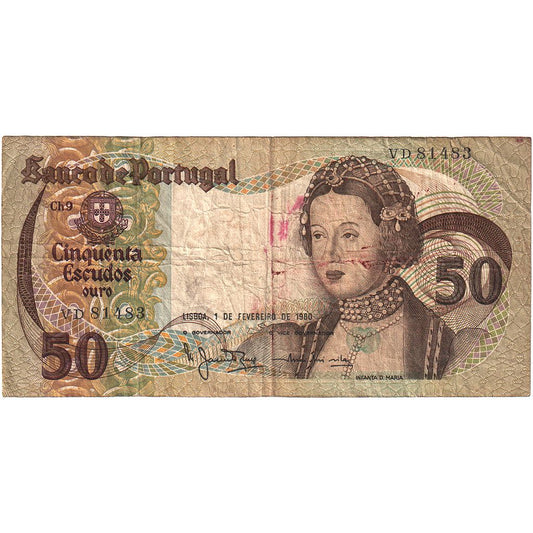 Portugalia, 
  
  50 escudo, 
  
  1980