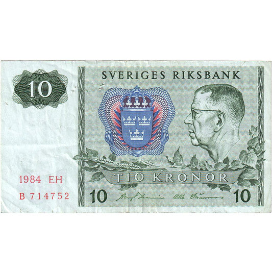 Szwecja, 
  
  10 koron, 
  
  1963-1990