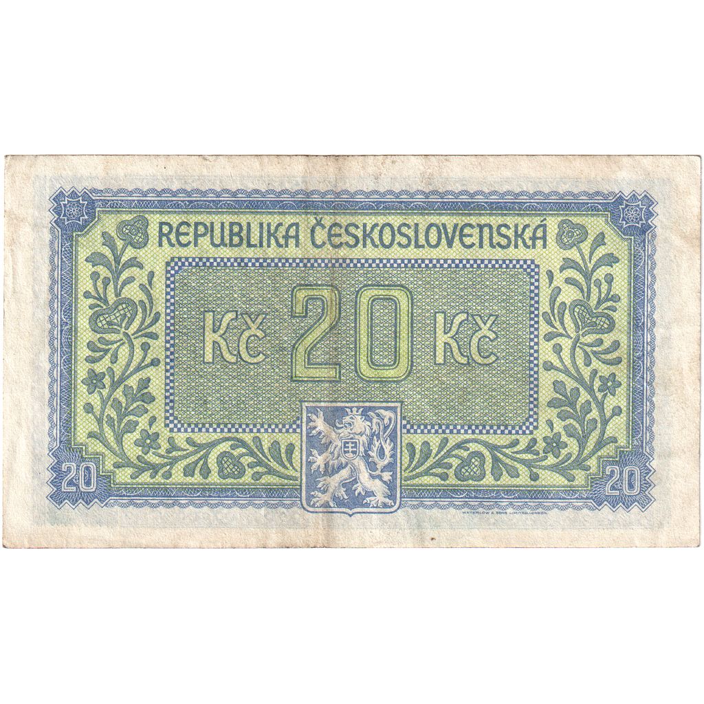 Czechosłowacja, 
  
  20 koron, 
  
  VF(20-25)