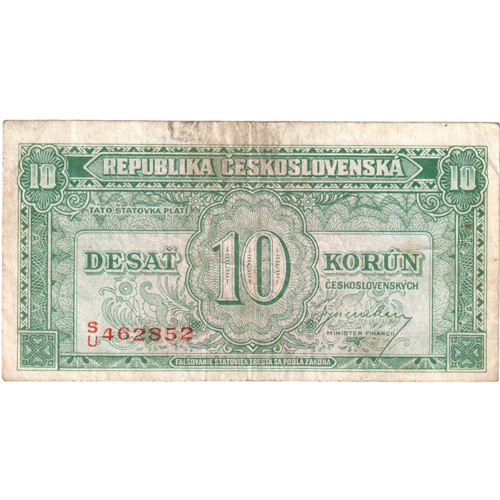 Czechosłowacja, 
  
  10 koron, 
  
  VG(8-10)