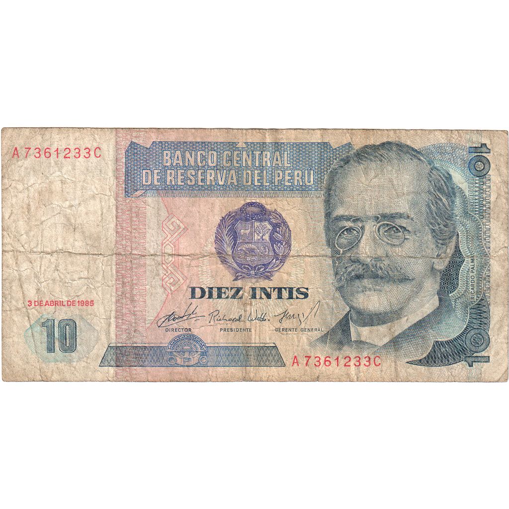 Peru, 
  
  10 Intisów, 
  
  1985-04-03