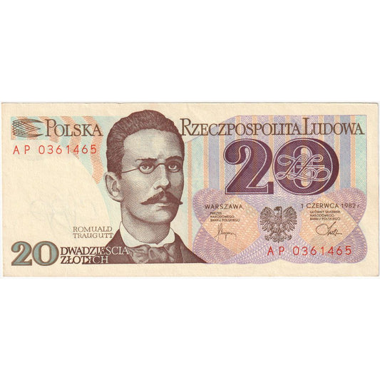 Polska, 
  
  20 złotych, 
  
  1982-06-01