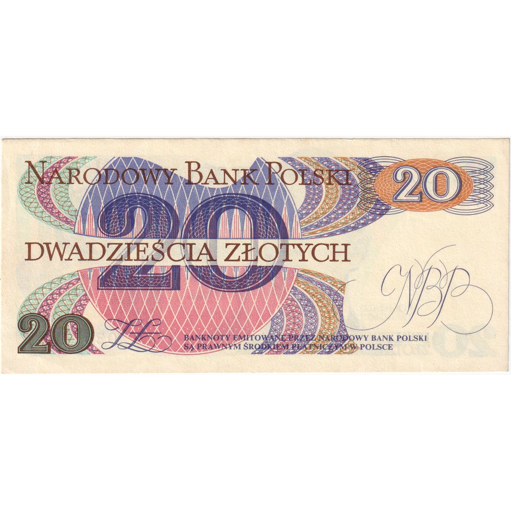 Polska, 
  
  20 złotych, 
  
  1982-06-01