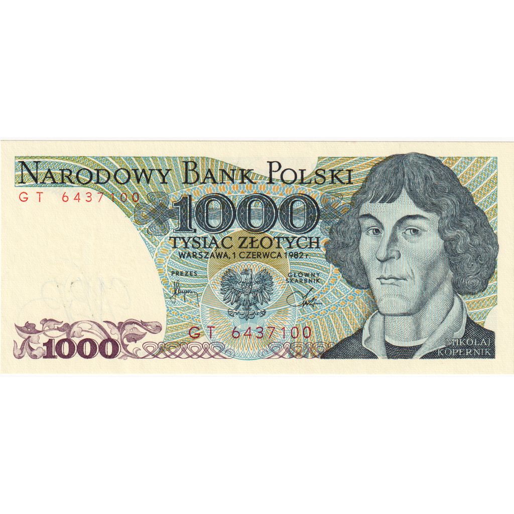 Polska, 
  
  1000 złotych, 
  
  1982-06-01