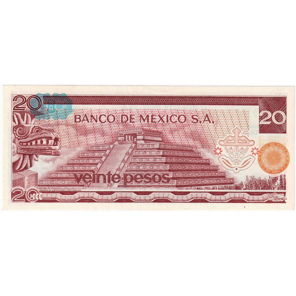 Meksyk, 
  
  20 peso, 
  
  1977-07-08