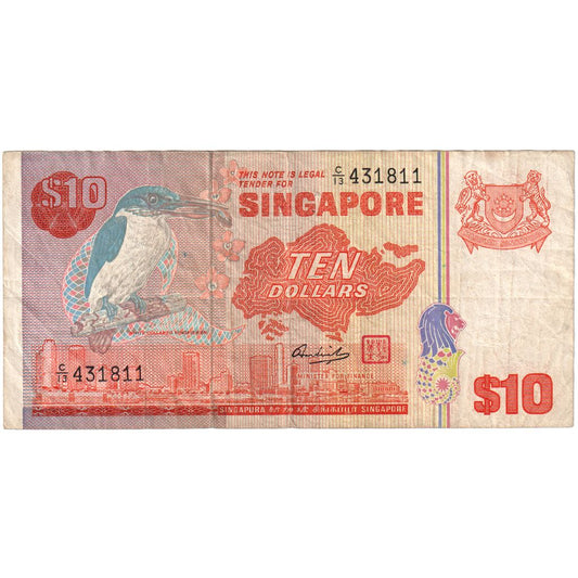 Singapur, 
  
  10 dolarów, 
  
  VF(30-35)