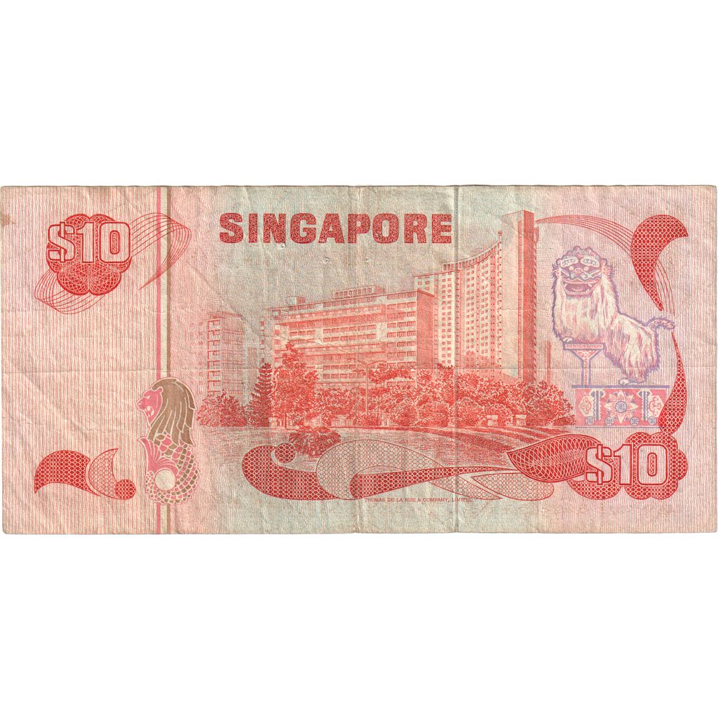 Singapur, 
  
  10 dolarów, 
  
  VF(30-35)