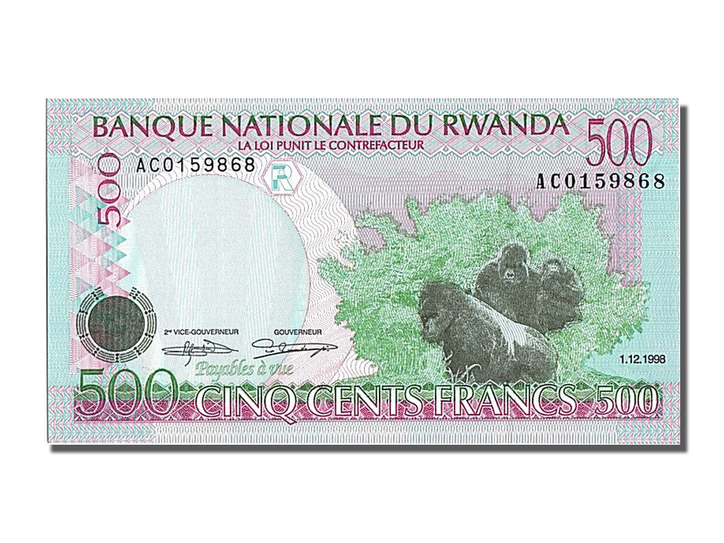 Banknot, 
  
  Rwanda, 
  
  500 franków