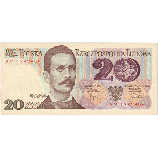 Polska, 
  
  20 złotych, 
  
  1982