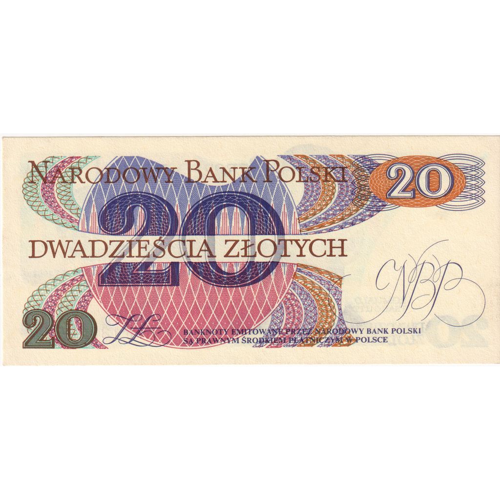 Polska, 
  
  20 złotych, 
  
  1982