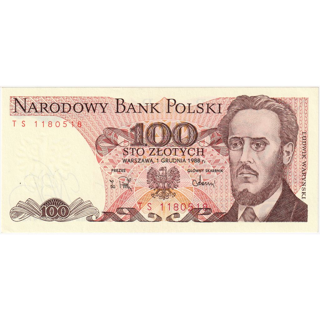 Polska, 
  
  100 złotych, 
  
  1988