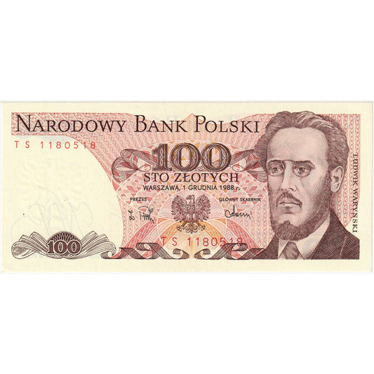 Polska, 
  
  100 złotych, 
  
  1988