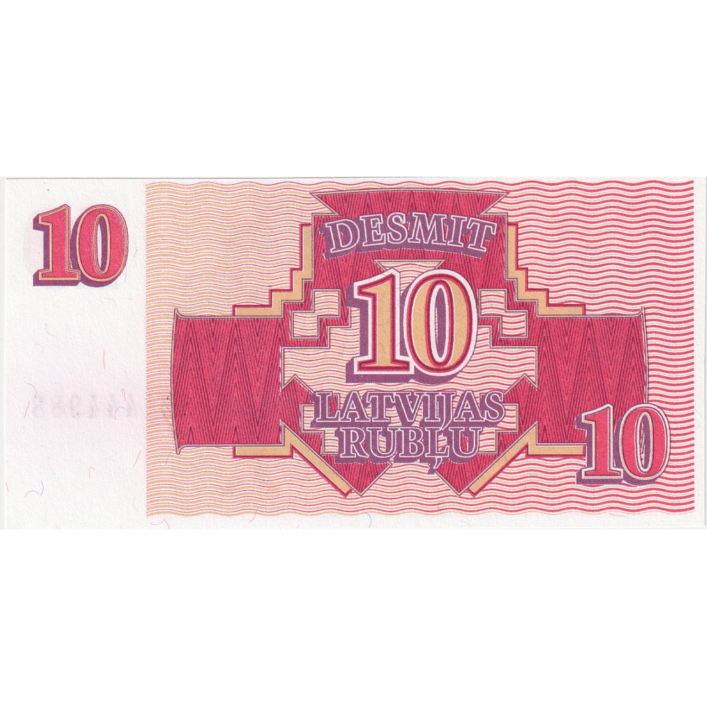 Łotwa, 
  
  10 Rublu, 
  
  1992