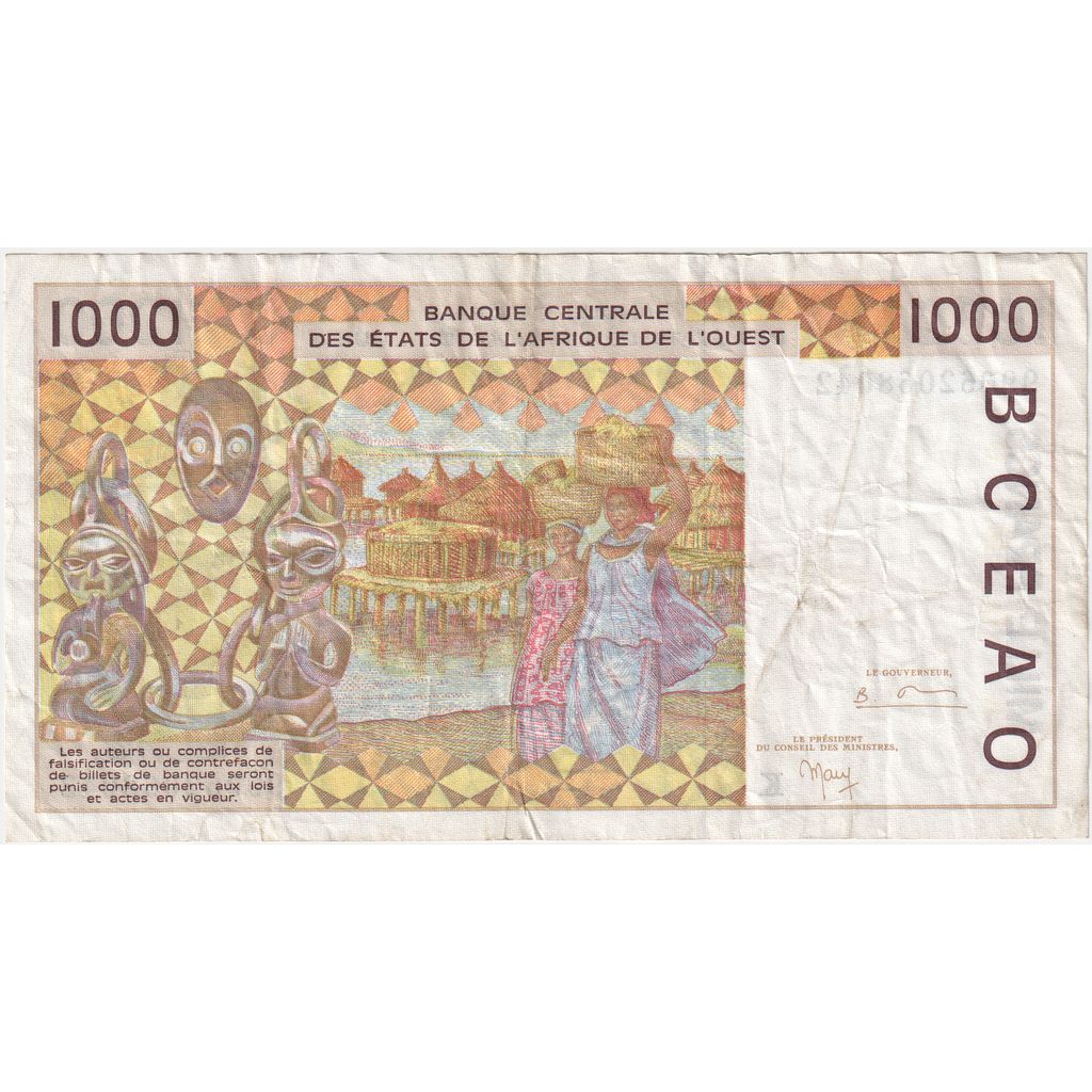 Państwa Afryki Zachodniej, 
  
  1000 franków, 
  
  VF(30-35)