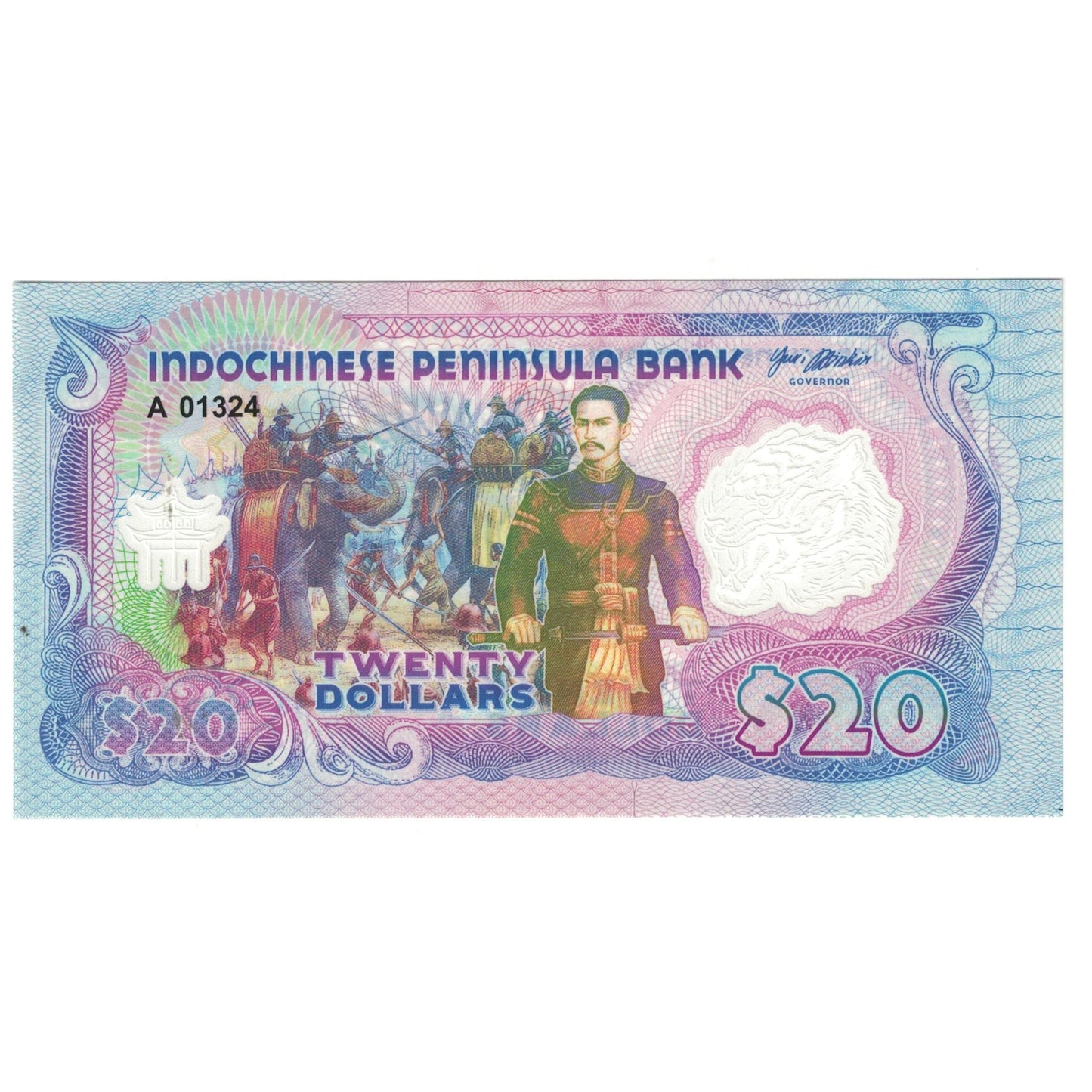 Banknot, 
  
  Indochiny, 
  
  20 dolarów