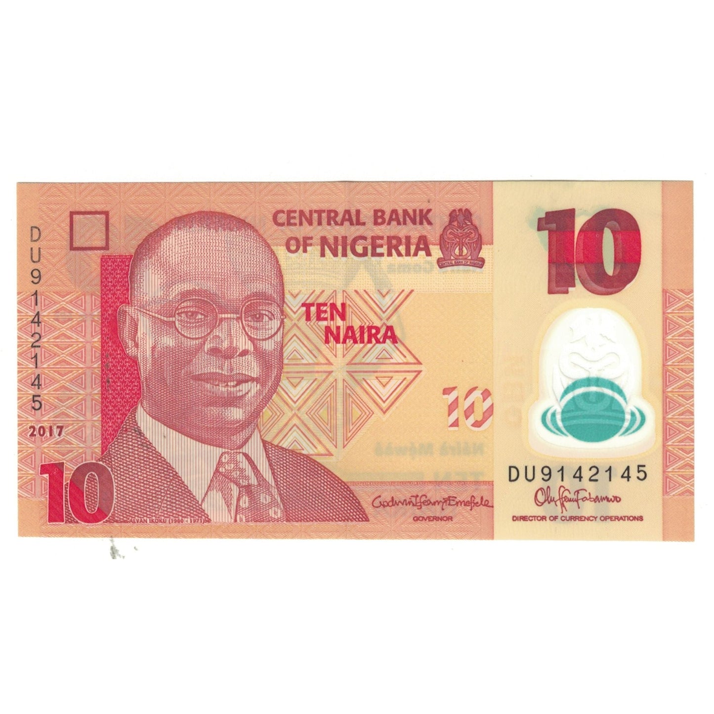 Banknot, 
  
  Nigeria, 
  
  10 Naira