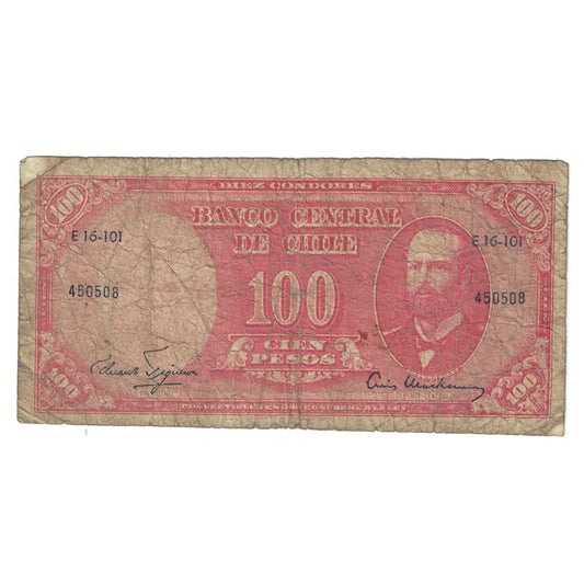 Banknot, 
  
  Chile, 
  
  10 centesimów na 100 peso