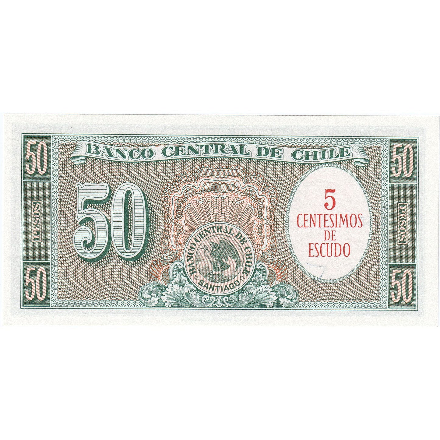 Chile, 
  
  5 centesimos na 50 peso, 
  
  UNC(65-70)