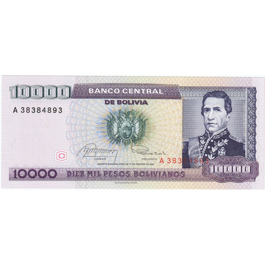 Boliwia, 
  
  10, 
  
  000 peso boliviano