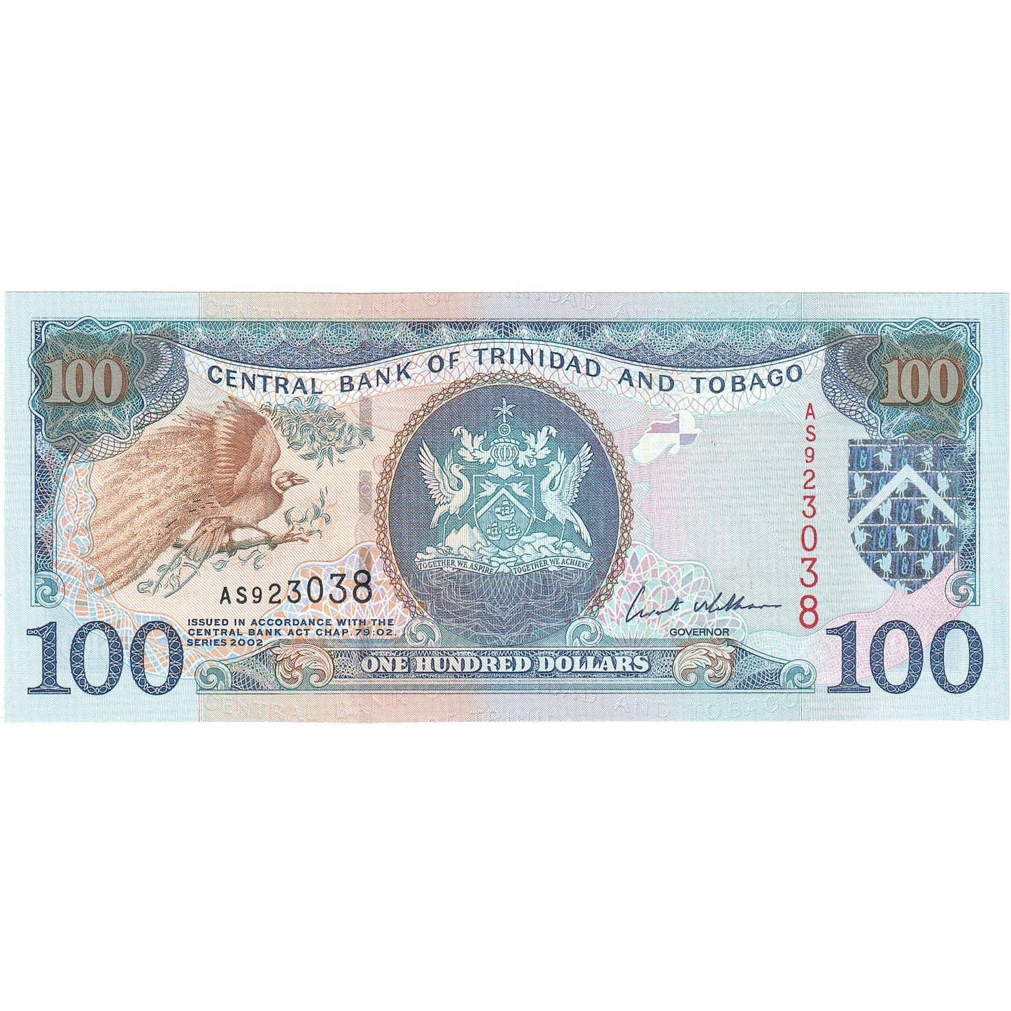 Trynidad i Tobago, 
  
  100 dolarów, 
  
  2002