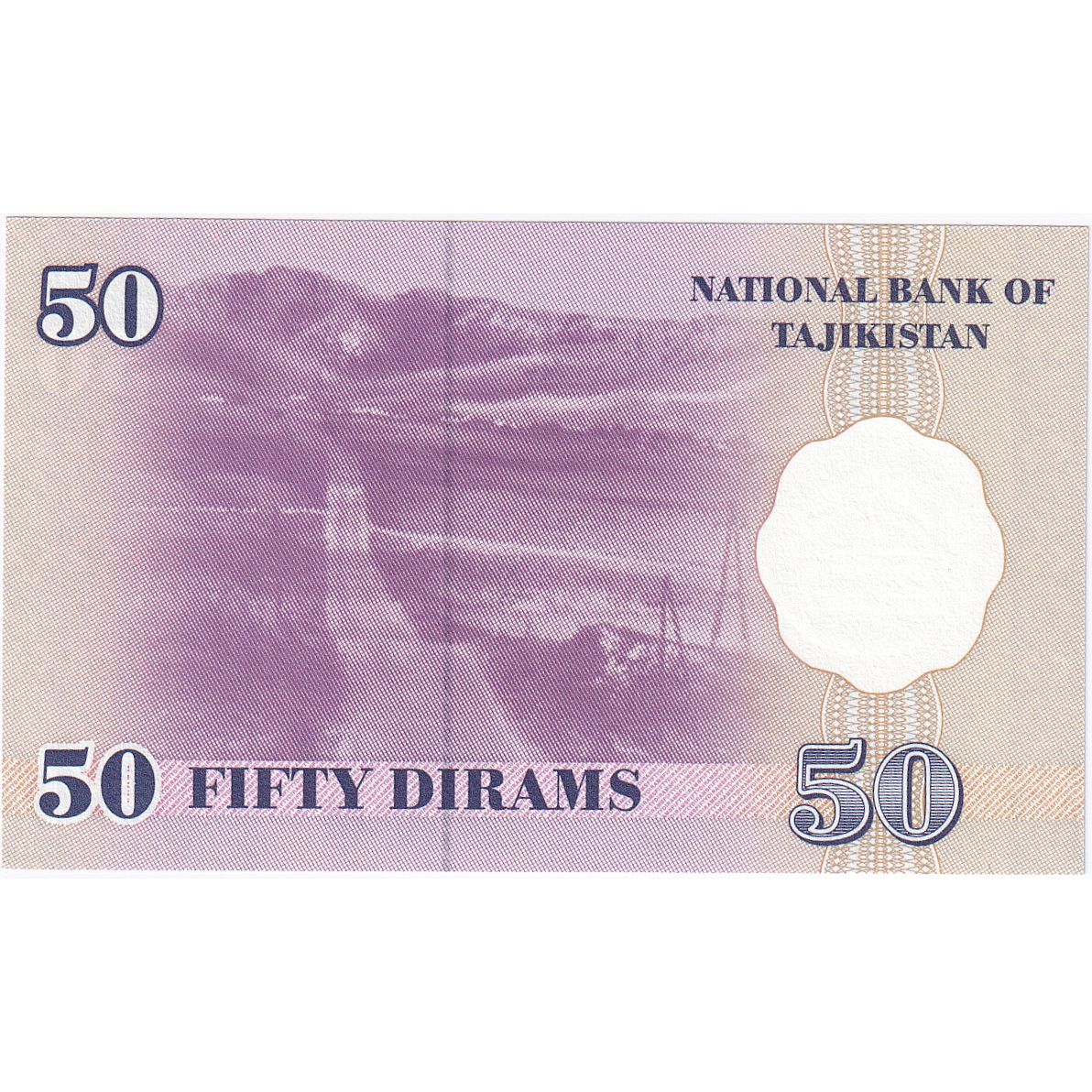 Tadżykistan, 
  
  50 diramów, 
  
  1999