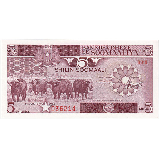 Somali, 
  
  5 Shilin = 5 Szylingów, 
  
  1983