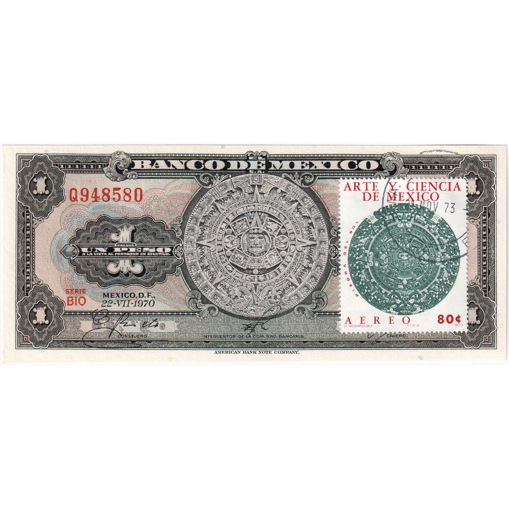 Meksyk, 
  
  1 peso, 
  
  1970-07-22