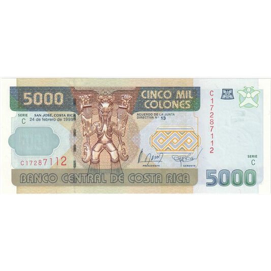 Banknot, 
  
  Kostaryka, 
  
  5000 kolonii