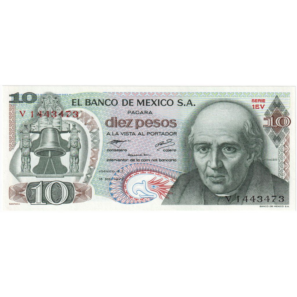 Meksyk, 
  
  10 peso, 
  
  1977